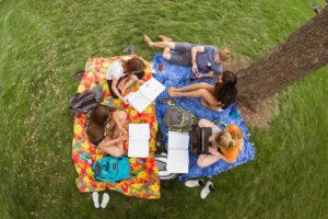 Students on the Truman Quad